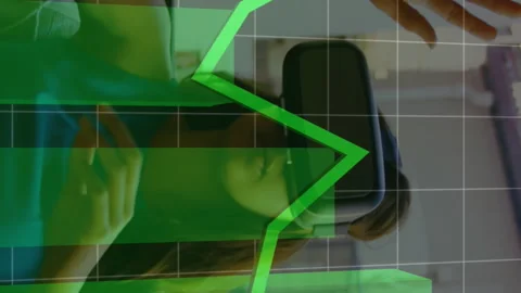 Animation of data processing and statistics over statistical and payment Stock Footage 312645118