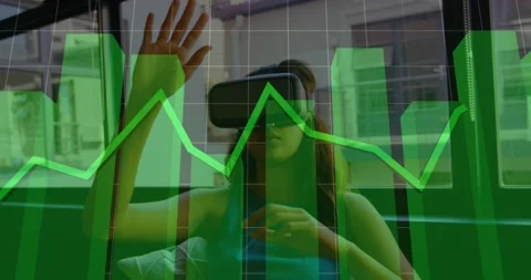 Animation of data processing and statistics over statistical and payment Stock Footage 326406111