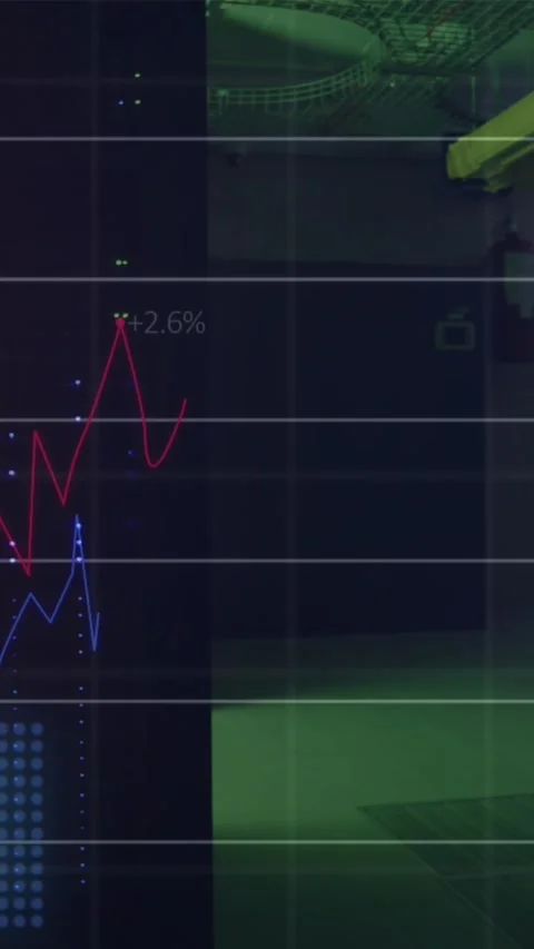 Animation of data processing and statistics recording over computer servers Stock Footage 342225377