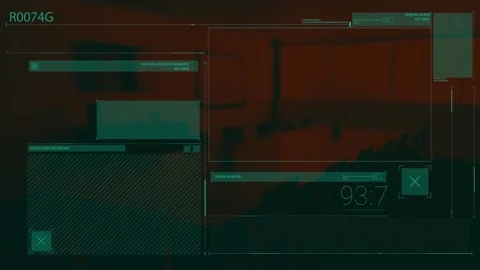 Animation of data processing and windows on dark interface screen of computer Stock Footage 211548857