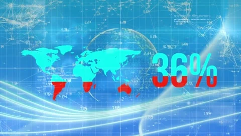 Animation of data processing and world m... | Stock Video | Pond5