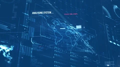 Animation of data processing and world m... | Stock Video | Pond5