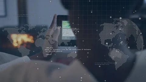 Animation of data processing and world m... | Stock Video | Pond5
