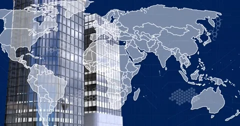 Animation of data processing and world m... | Stock Video | Pond5