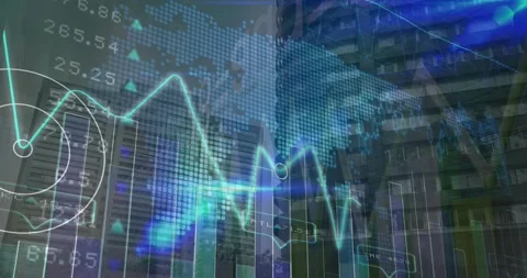 Animation of data processing and world m... | Stock Video | Pond5