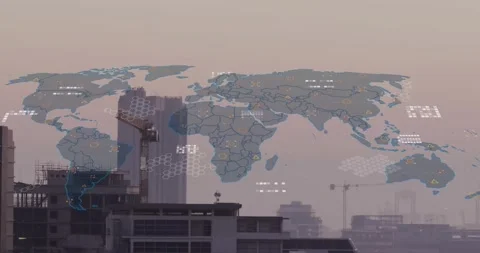 Animation of data processing and world m... | Stock Video | Pond5