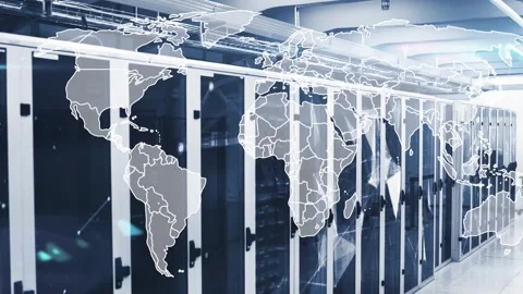 Animation of data processing and world m... | Stock Video | Pond5