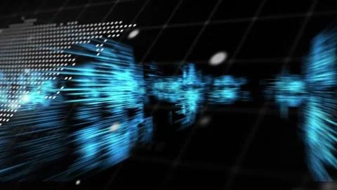 Animation of data processing and world map on black digital screen Stock Footage 329967412