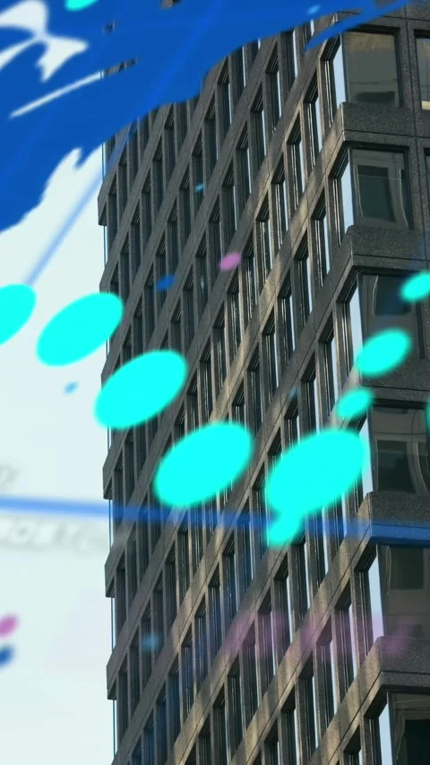 Animation of data processing and world map over grid network against tall Stock Footage 344765817
