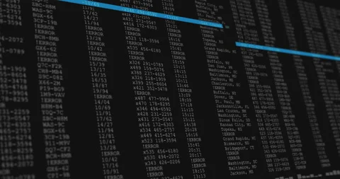 Animation of data processing on black and blue computer screen Stock Footage 150231128