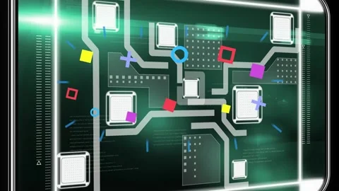 Animation of data processing on black ba... | Stock Video | Pond5