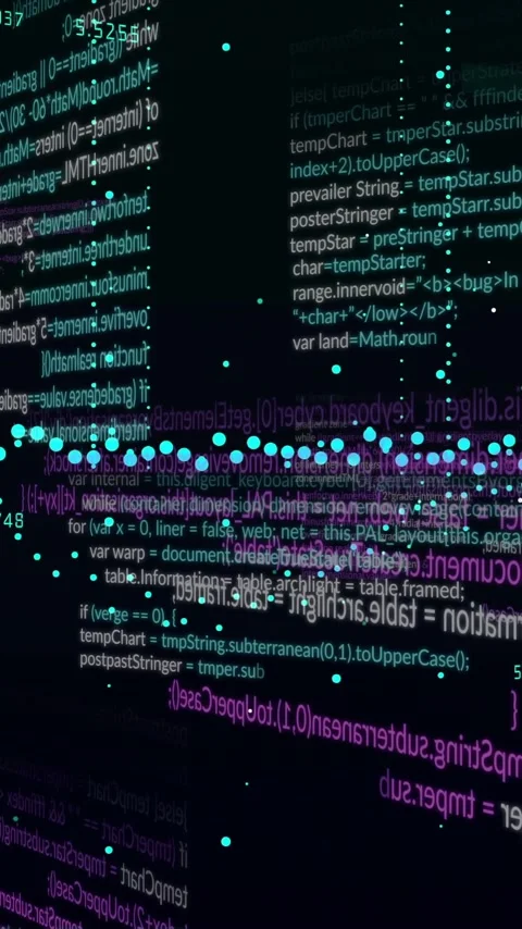 Animation of data processing on black background Vidéo 320378551