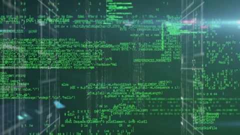 Animation of data processing on black background Stock Footage 326299388