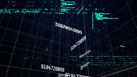 Animation data processing on black background Stock Footage 328243581