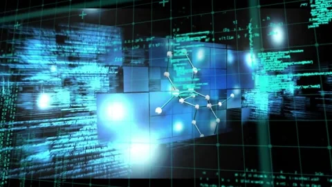 Animation of data processing on black background Stock Footage 329125892