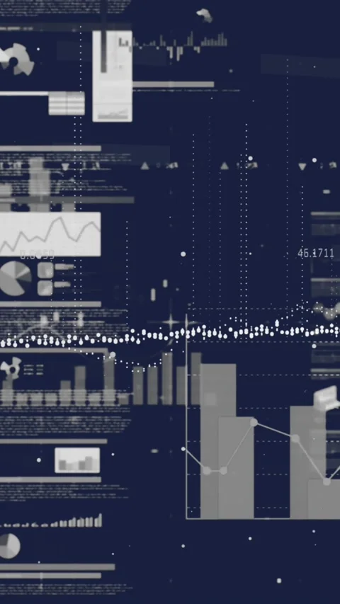 Animation of data processing on black background Stock Footage 344783287