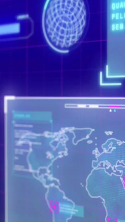 Animation of data processing on blue background Stock Footage 323910957