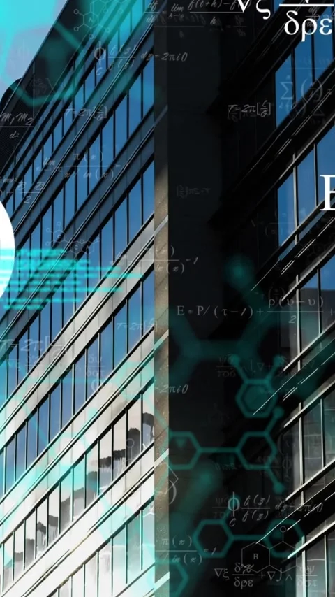Animation of data processing with chemical formula and mathematical equations Stock Footage 342806188