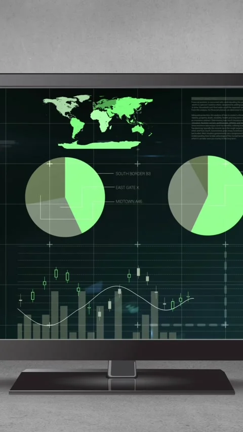 Animation of data processing on computer screen Stock Footage 342914871
