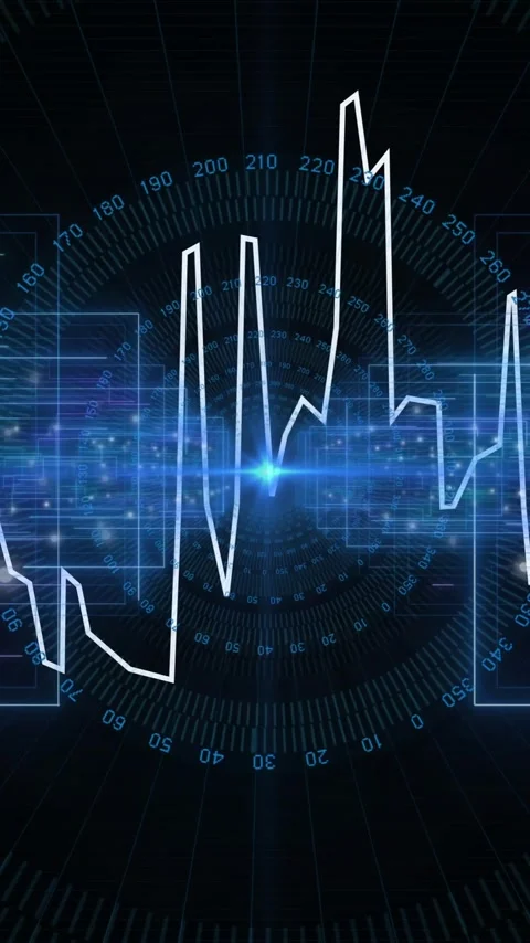 Animation of data processing with connections on black background Stock Footage 341956663