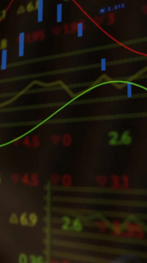 Animation of data processing, diagrams and stock market over black background Stock Footage 343827901