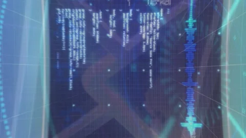 Animation of data processing on digital screen over mail icon Stock Footage 312898836