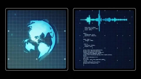 Animation of data processing with globe ... | Stock Video | Pond5