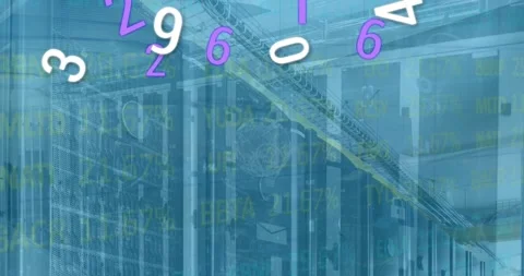 Animation of data processing with graphs and charts on interface over computer Stock Footage 330343980
