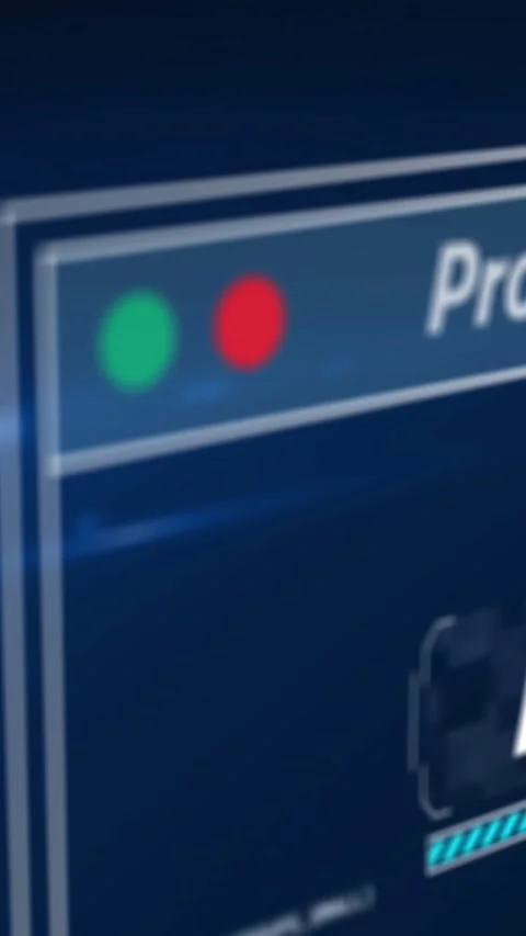 Animation of data processing with loading bar on blue background Stock Footage 320983662
