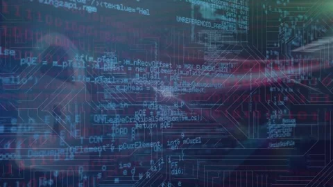 Animation of data processing with lock icon, hud elements on digital interface Stock Footage 325962651