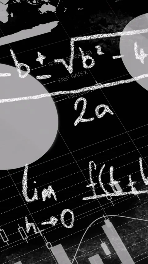Animation of data processing with mathematical equations on black background Stock Footage 344524553