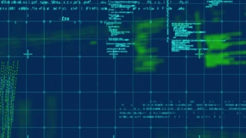 Animation of data processing on navy background Video stock 316582899
