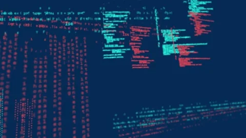 Animation of data processing on navy background Stock Footage 327062647