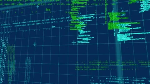 Animation of data processing on navy background Stock Footage 327062649