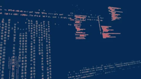 Animation of data processing on navy background Stock Footage 327122144