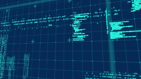 Animation of data processing on navy background Video stock 328086703