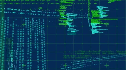 Animation of data processing on navy background Stock Footage 328149028