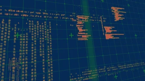 Animation of data processing on navy background Stock Footage 328149030