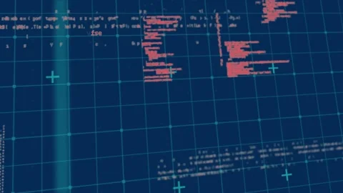 Animation of data processing on navy background Stock Footage 328235236