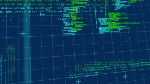 Animation of data processing on navy background Stock Footage 328709103