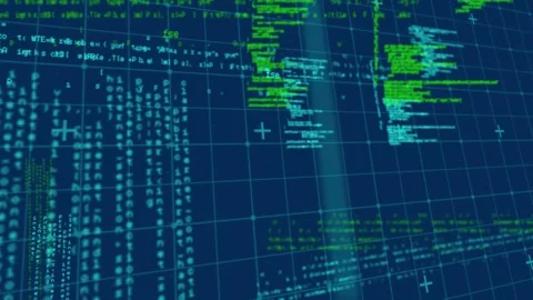 Animation of data processing on navy background Stock Footage 328821811