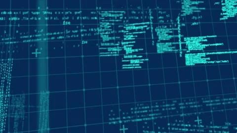 Animation of data processing on navy background Stock Footage 329222631