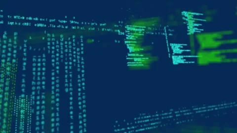 Animation of data processing on navy background Stock Footage 329222632