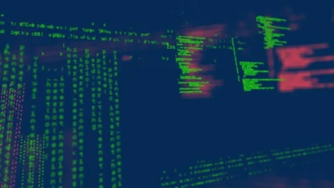 Animation of data processing on navy background Stock Footage 329508397