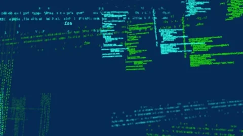 Animation of data processing on navy background Stock Footage 329559657
