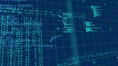 Animation of data processing on navy background Stock Footage 329708678