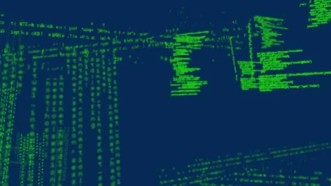 Animation of data processing on navy background Stock Footage 329971041