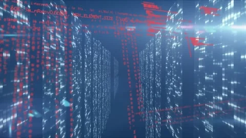Animation of data processing on navy background with lights Stock Footage 330246042