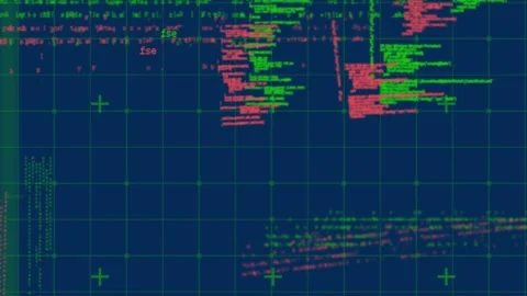 Animation of data processing on navy background Stock Footage 330294342