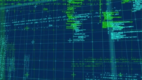 Animation of data processing on navy background Stock Footage 330334983